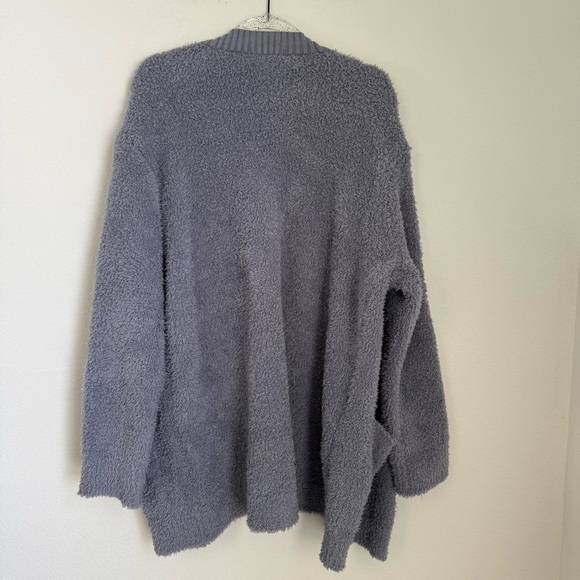 Barefoot Dreams CozyChic Open Front Sherpa Cardigan Sweater Lavender Womens XL - Picture 6 of 9